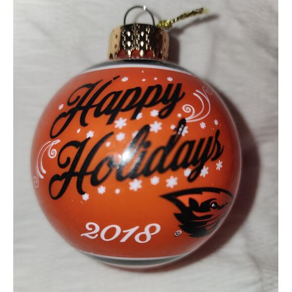 2018 Happy Holidays Oregon State Beavers Christmas Ornament - Picture 2 of 6